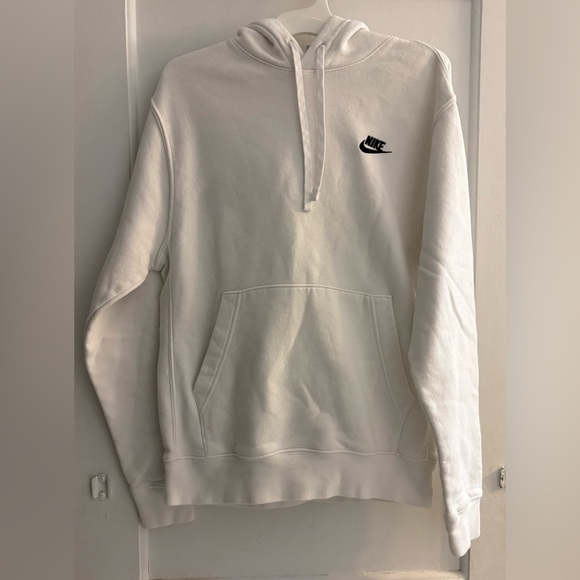 Nike White Hoodie With Black Logo Size Small - Picture 1 of 4